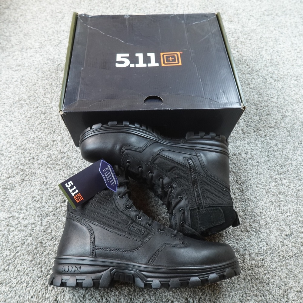 NEW 5.11 Tactical Boots Mens 12 Black Evo 2.0 6" Side Zip Combat Military 12449